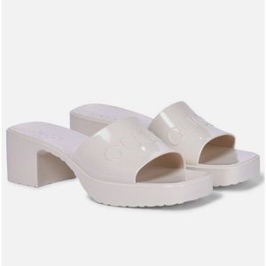GUCCI White Rubber Heels
